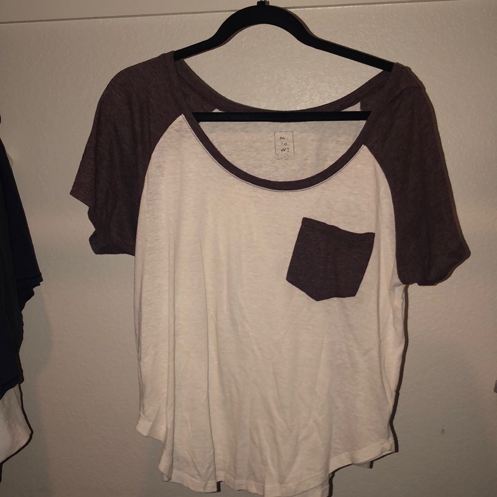 Purple White Short Sleeved Tee